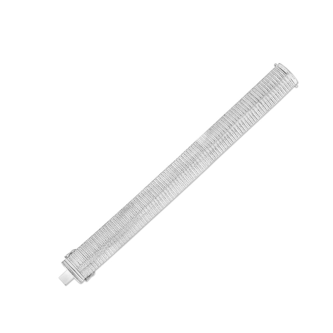 14k White Gold Bold Diamante Flex Bracelet (17.10 mm) by Bids.com