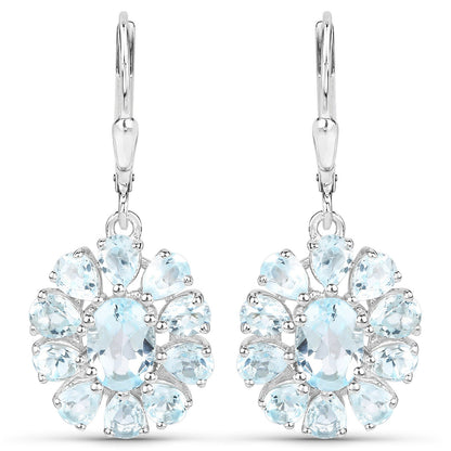 14.02 Carat Genuine Blue Topaz and White Topaz .925 Sterling Silver 3 Piece Jewelry Set (Ring, Earrings, and Pendant w/ Chain) by Bids.com