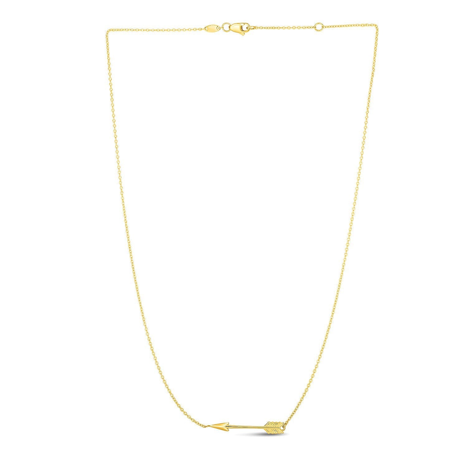 14k Yellow Gold Chain Necklace with Horizontal Arrow Pendant by Bids.com