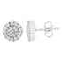 14k White Gold 1 cttw Diamond Halo Stud Earrings (I-J Clarity, I1-I2 Color) by Bids.com
