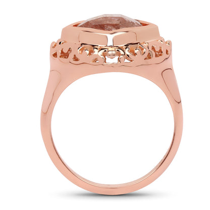 14K Rose Gold Plated 3.25 Carat Genuine Pink Rutile .925 Sterling Silver Ring by Bids.com