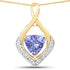0.96 Carat Genuine Tanzanite and White Topaz .925 Sterling Silver Pendant by Bids.com