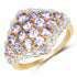 14K Yellow Gold Plated 1.60 Carat Genuine Tanzanite .925 Sterling Silver Ring  DestGlow