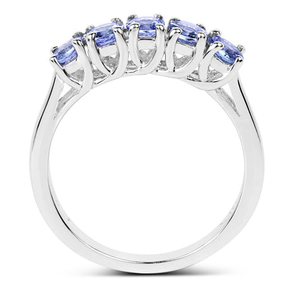 0.95 Carat Genuine Tanzanite .925 Sterling Silver Ring  DestGlow