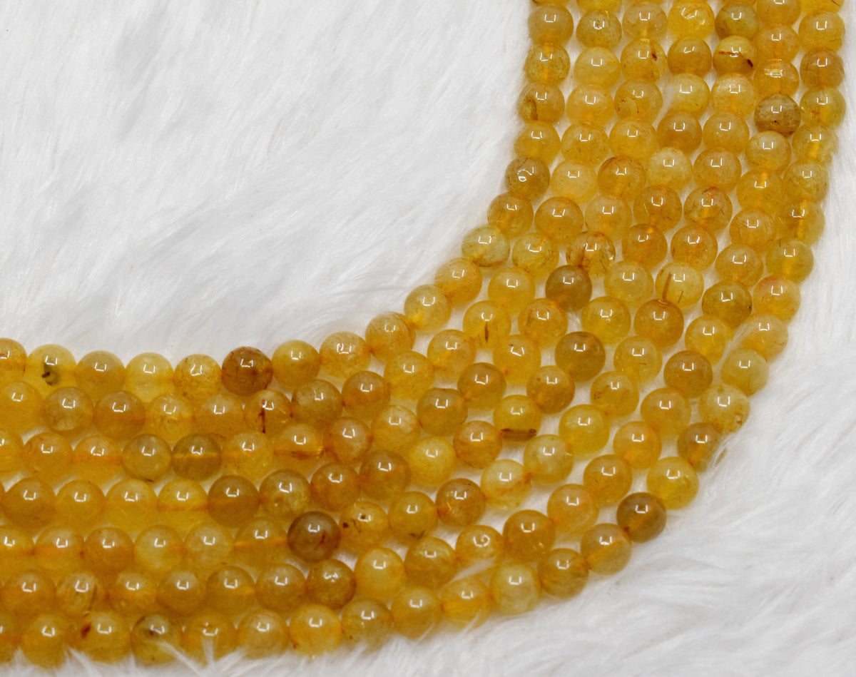 Golden Rutile AAA Grade 6mm, 8mm, 10mm Round Beads  DestGlow