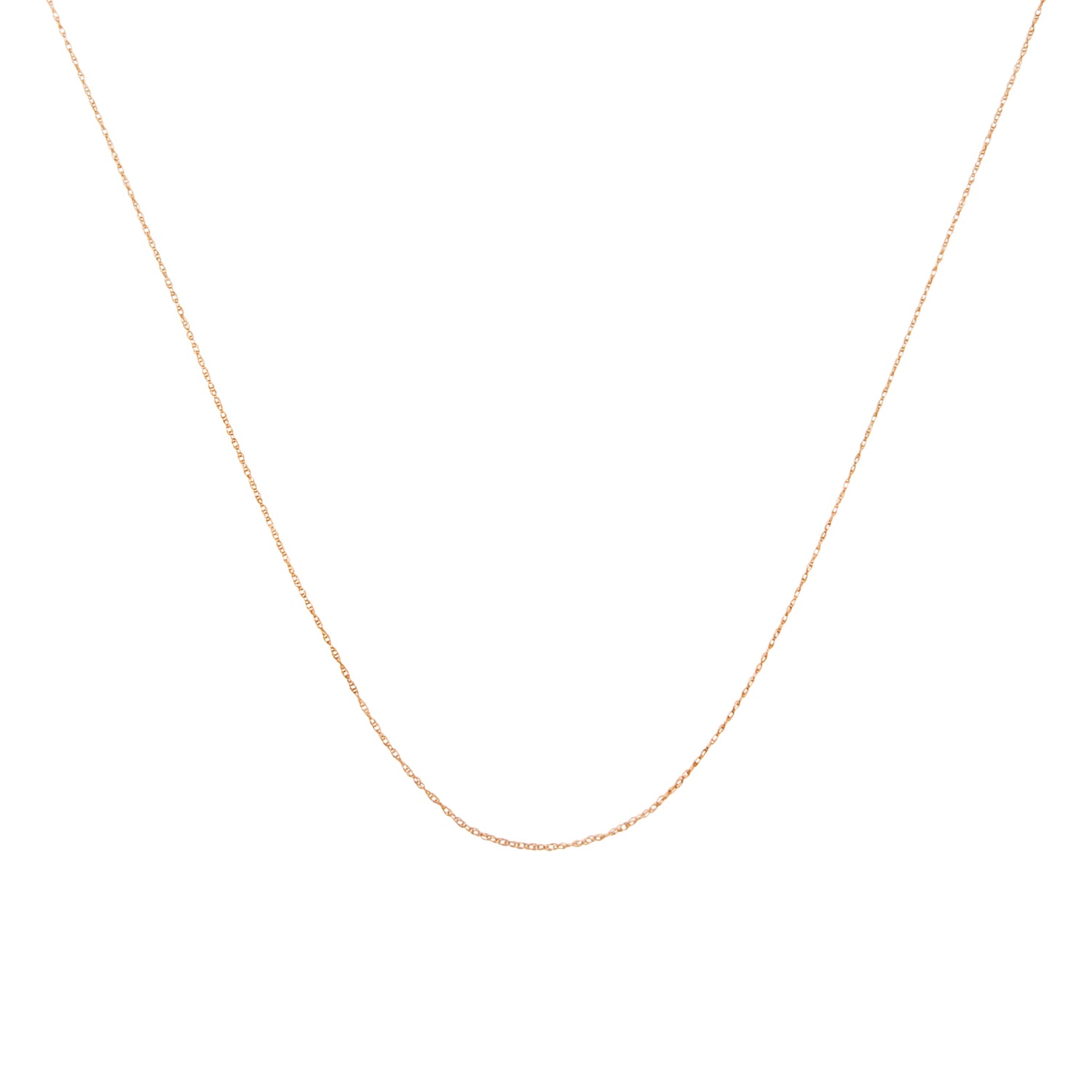 Solid 10K Yellow Gold 0.5mm Slim and Dainty Unisex 18" Rope Chain Necklace by Bids.com