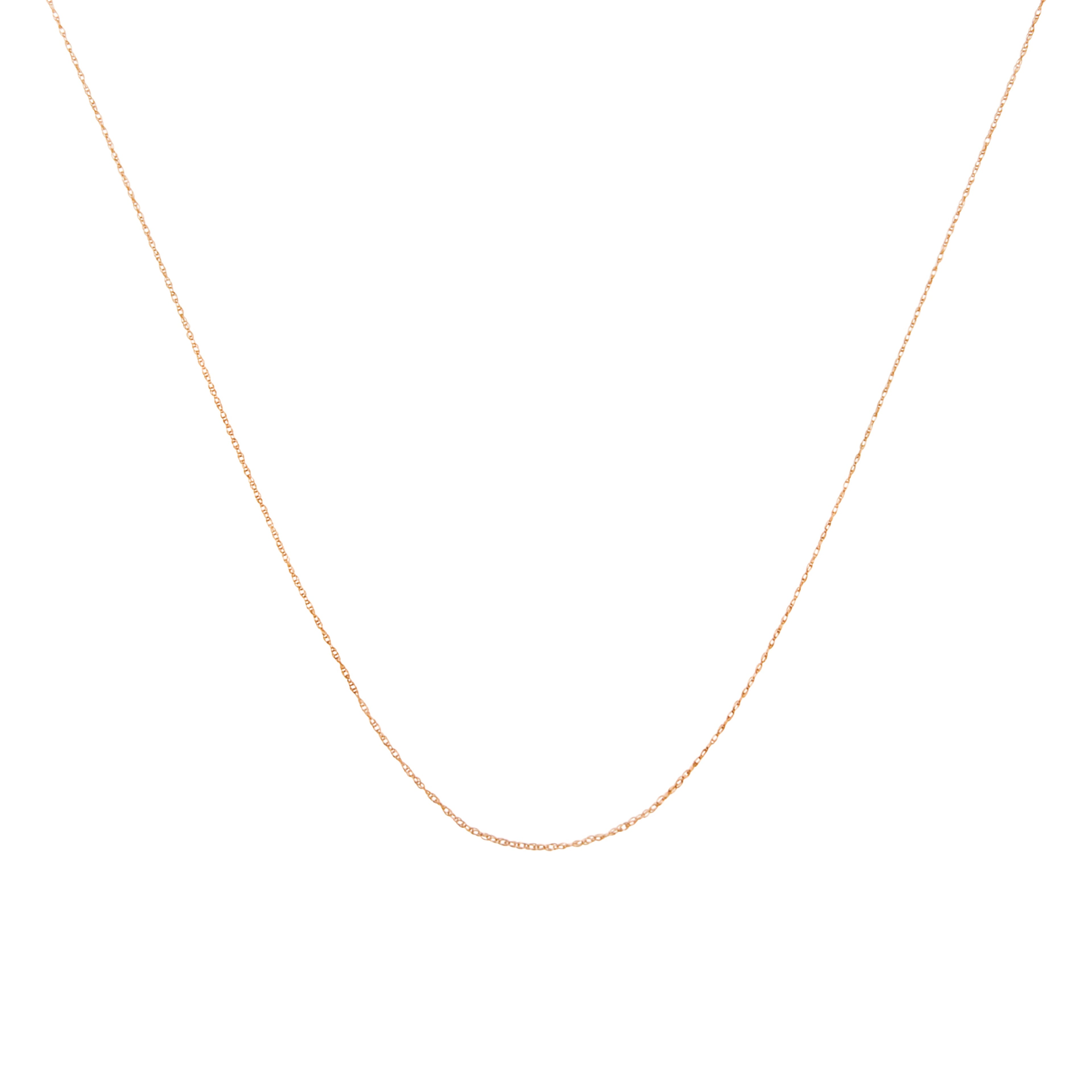 Solid 10K Yellow Gold 0.5mm Slim and Dainty Unisex 18" Rope Chain Necklace by Bids.com