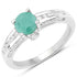 1.22 Carat Genuine Emerald and White Topaz .925 Sterling Silver Ring by Bids.com