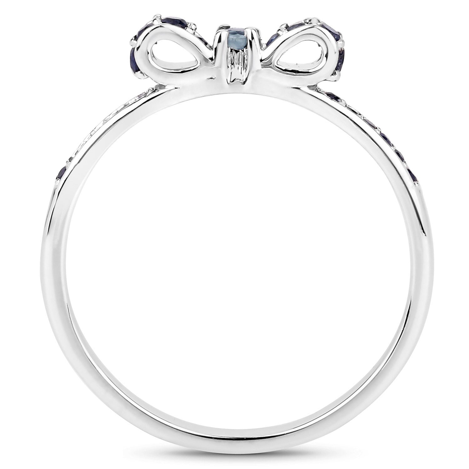 0.31 Carat Genuine Blue Sapphire 14K White Gold Ring  DestGlow