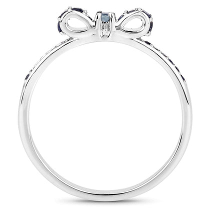 0.31 Carat Genuine Blue Sapphire 14K White Gold Ring  DestGlow