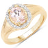 1.30 Carat Genuine Morganite and White Topaz .925 Sterling Silver Ring by Bids.com