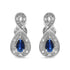 .925 Sterling Silver 4.5 x 3mm Pear Sapphire Gemstone and Diamond Accent Infinity Drop Stud Earrings (H-I Color, SI1-SI2 Clarity) by Bids.com