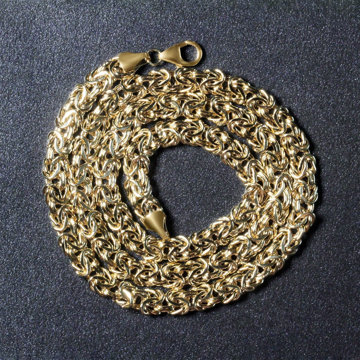 14k Yellow Gold Fancy Byzantine Chain Necklace  DestGlow