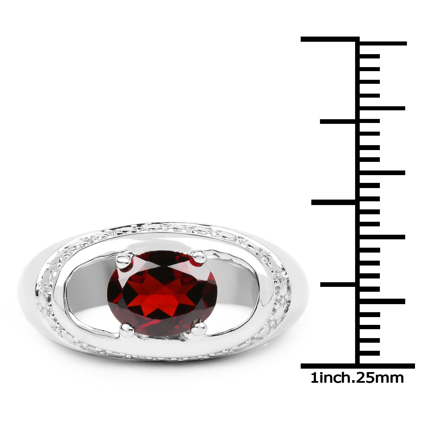 2.50 Carat Genuine Garnet .925 Sterling Silver Ring by Bids.com