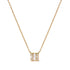 10K Yellow Gold 1/10 Cttw Round and Baguette Diamond Mosaic Composite Square 18" Inch Pendant Necklace (H-I Color, I1-I2 Clarity) by Bids.com