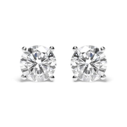 IGI Certified 14K White Gold 5.00 Cttw Round Brilliant-Cut Lab Grown Diamond Classic 4-Prong Stud Earrings with Screw Backs (F-G Color, SI1 Clarity) by Bids.com