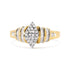 10K Yellow Gold 1/2 Cttw Diamond Pear Shaped Head and Multi Row Channel Set Shank Ring (H-I Color, SI2-I1 Clarity) - Ring Size 7 by Bids.com