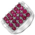 3.01 Carat Genuine Ruby & White Diamond .925 Sterling Silver Ring by Bids.com