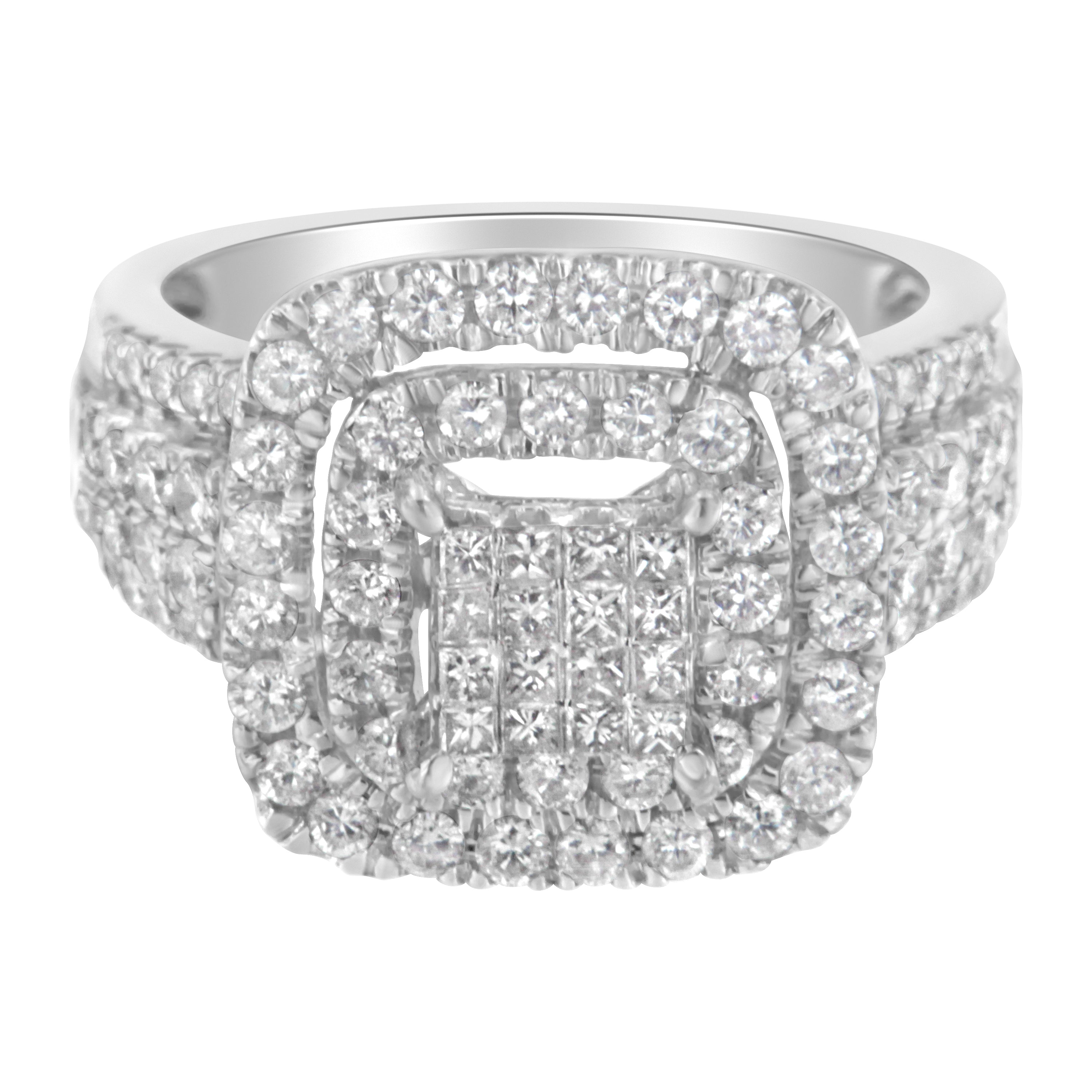14KT White Gold Diamond Cocktail Ring (1 1/2 cttw, H-I Color, SI2-I1 Clarity) by Bids.com