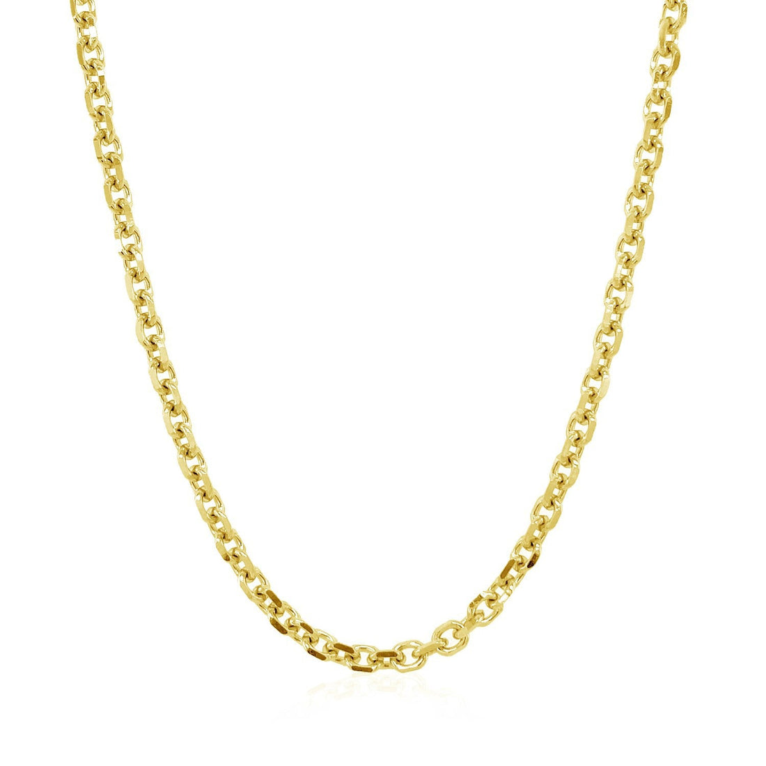 3.1mm 14k Yellow Gold Diamond Cut Cable Link Chain by Bids.com