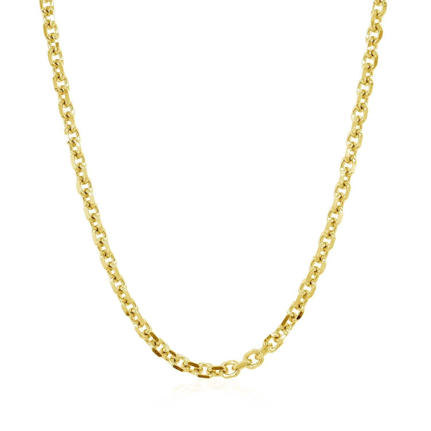 3.1mm 14k Yellow Gold Diamond Cut Cable Link Chain by Bids.com