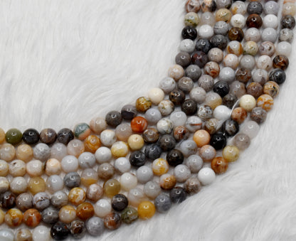 Bamboo Leaf Beads, Natural Crystal Round Beads 8mm  DestGlow