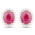 3.14 Carat Genuine Ruby and White Diamond 14K Yellow Gold Earrings by Bids.com
