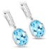 15.13 Carat Genuine Blue Topaz and White Diamond .925 Sterling Silver Earrings by Bids.com