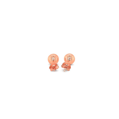 14k Rose Gold Classic Round Shape Stud Earrings (6.0 mm) by Bids.com