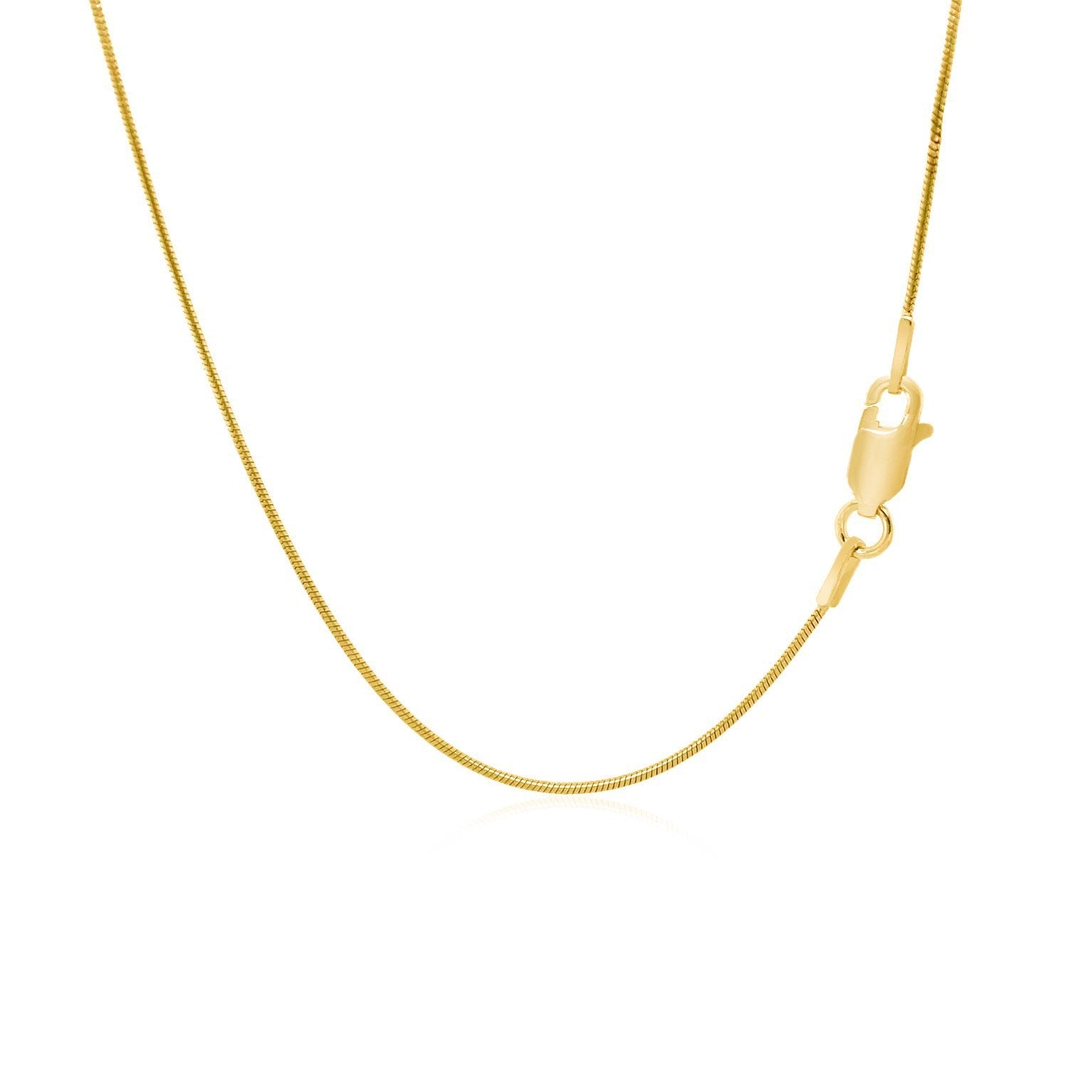 14k Yellow Gold Round Snake Chain 0.9mm by Bids.com