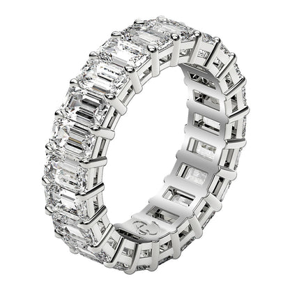 Emerald Cut Lab Grown Diamond Eternity Ring in 14k White Gold (4 cttw FG/VS2) by Bids.com