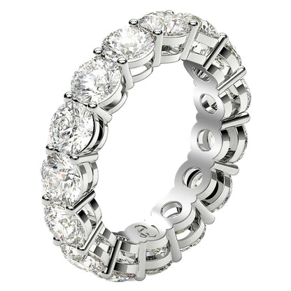 Round Cut Lab Grown Diamond Eternity Ring in 14k White Gold (5 cttw FG/VS2)  DestGlow