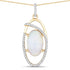 3.59 Carat Genuine Ethiopian Opal and White Diamond 14K Yellow Gold Pendant by Bids.com
