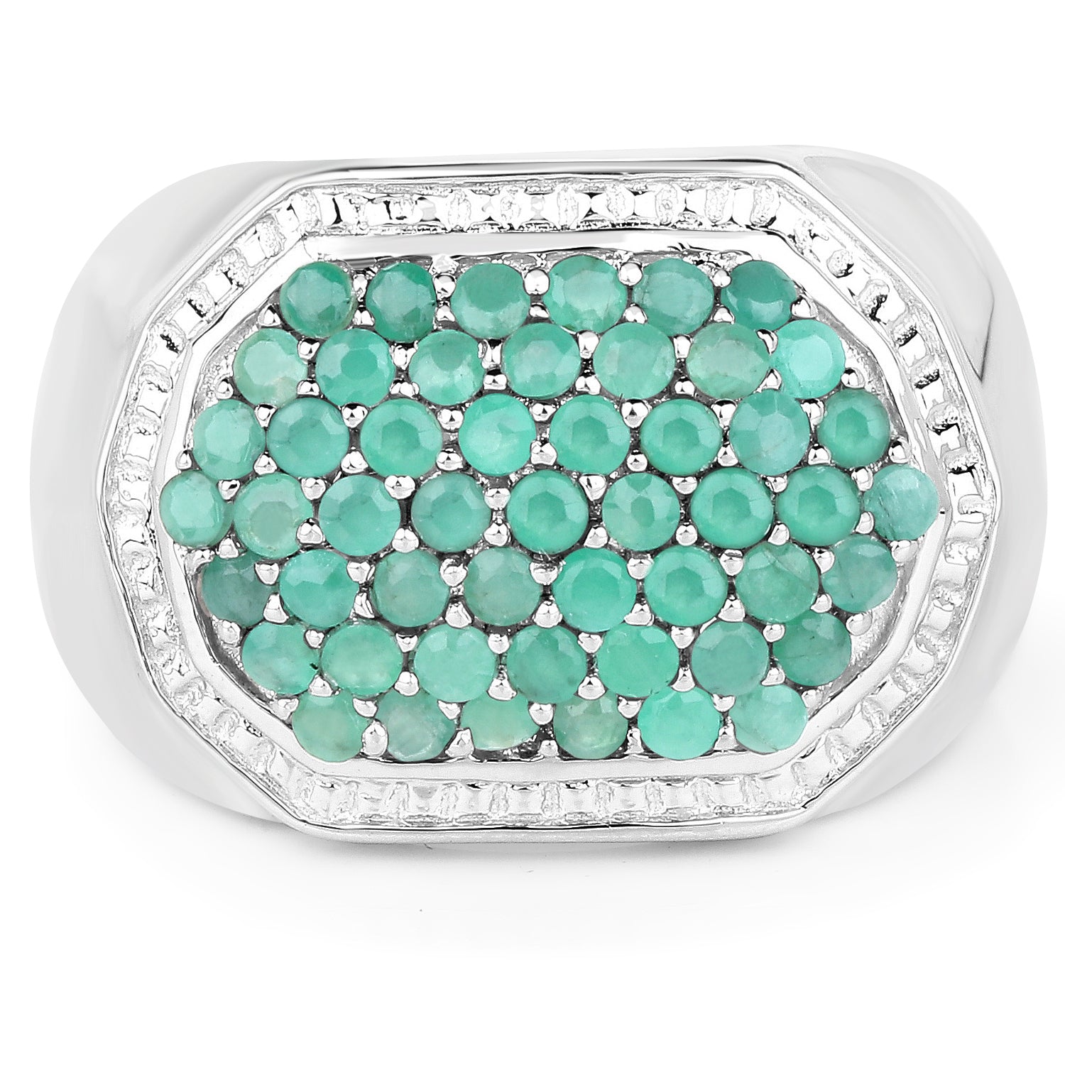 1.43 Carat Genuine Emerald .925 Sterling Silver Ring by Bids.com