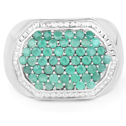 1.43 Carat Genuine Emerald .925 Sterling Silver Ring by Bids.com
