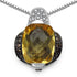 2.91 Carat Genuine Citrine, Champagne Diamond & White Diamond .925 Sterling Silver Pendant by Bids.com