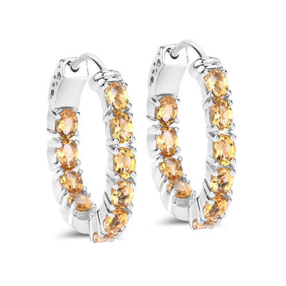 3.20 Carat Genuine Citrine .925 Sterling Silver Earrings  DestGlow