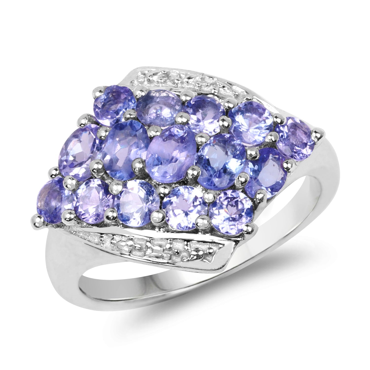 1.85 Carat Genuine Tanzanite .925 Sterling Silver Ring by Bids.com