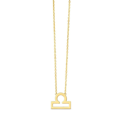 14K Yellow Gold Libra Necklace  DestGlow