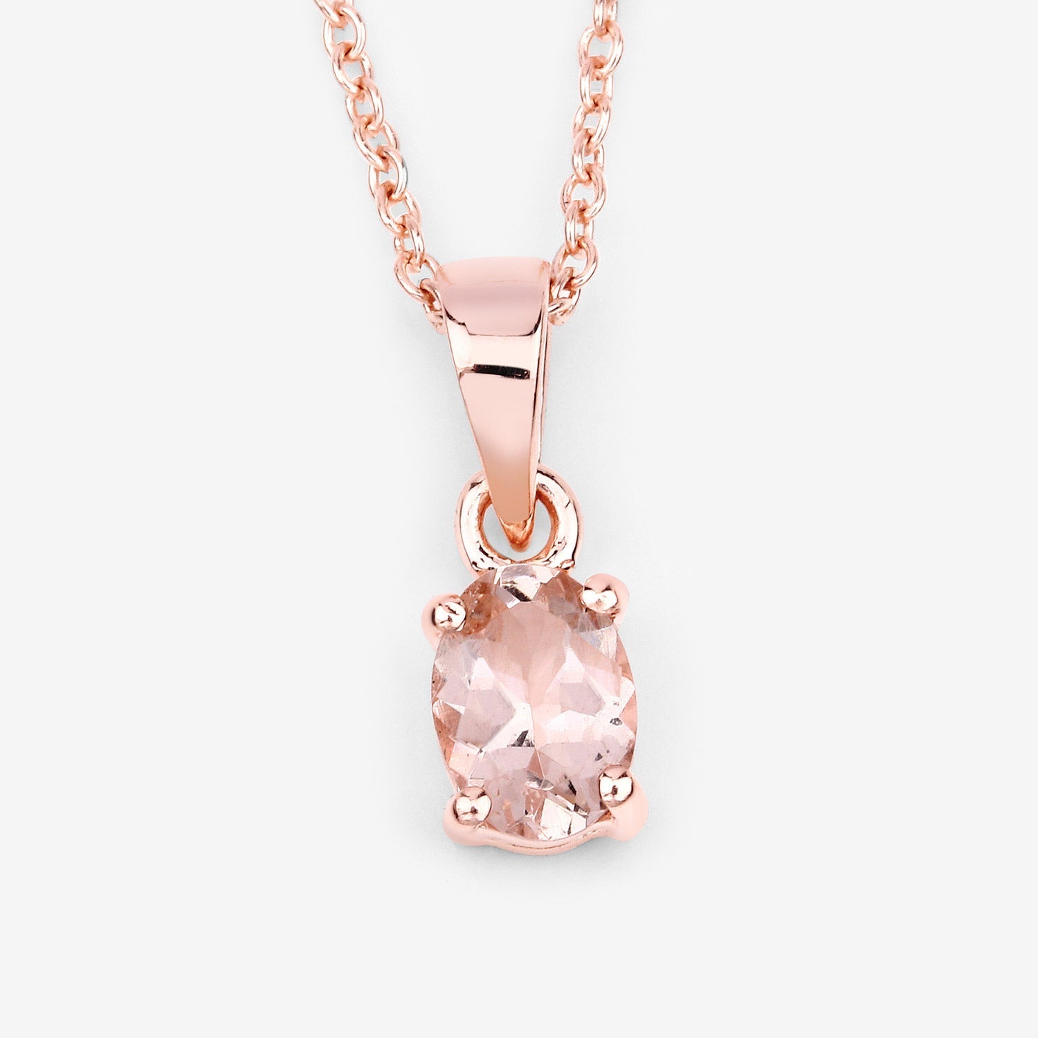 0.70 Carat Genuine Morganite .925 Sterling Silver Pendant  DestGlow