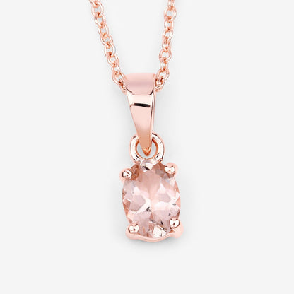 0.70 Carat Genuine Morganite .925 Sterling Silver Pendant  DestGlow