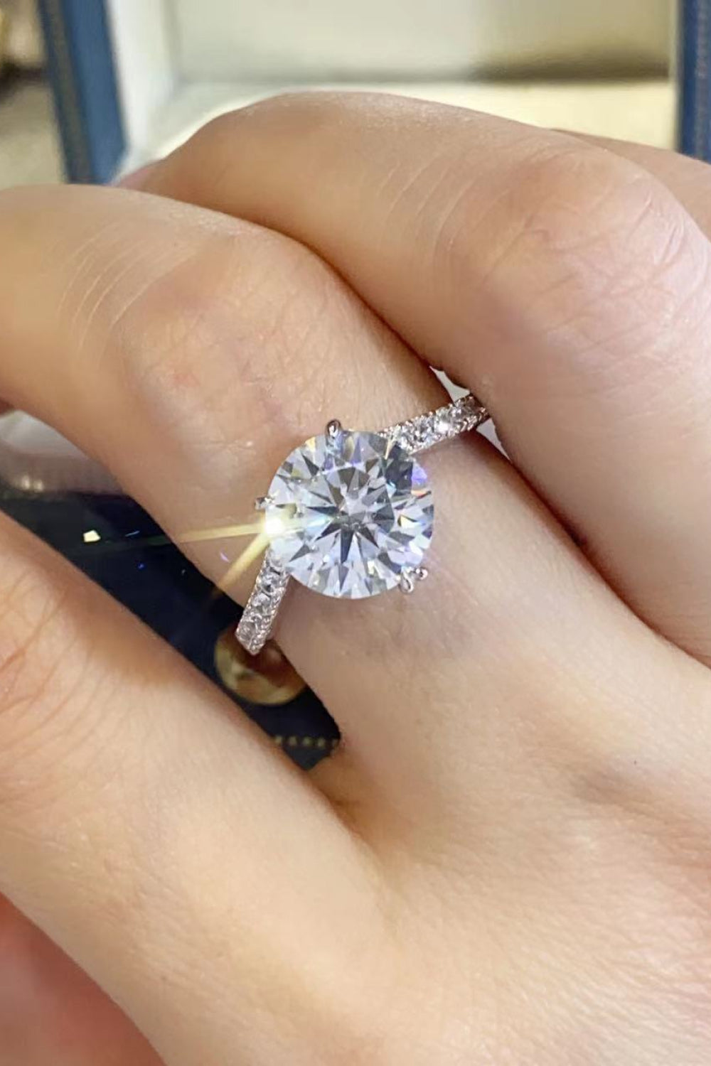3 Carat Brilliant Round Cut Sparkala™ Platinum Over Pure Sterling Silver Ring by Sparkala