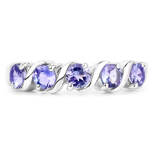 1.15 Carat Genuine Tanzanite .925 Sterling Silver Ring by Bids.com