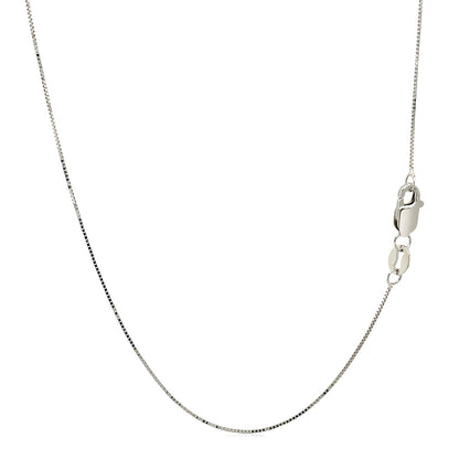 14k White Gold Classic Box Chain 0.45mm  DestGlow