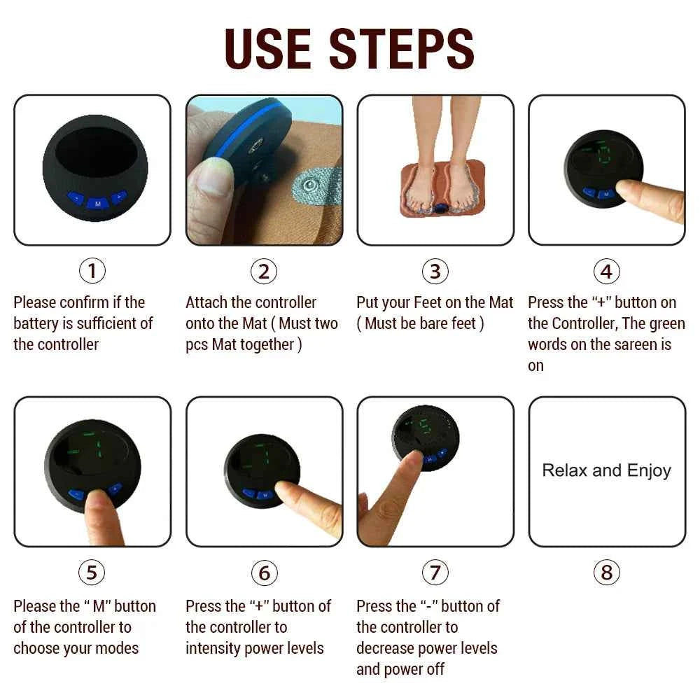 NeuroPulse™ EMS Foot Massager Pad – Portable Muscle Stimulation &amp; Relaxation Device