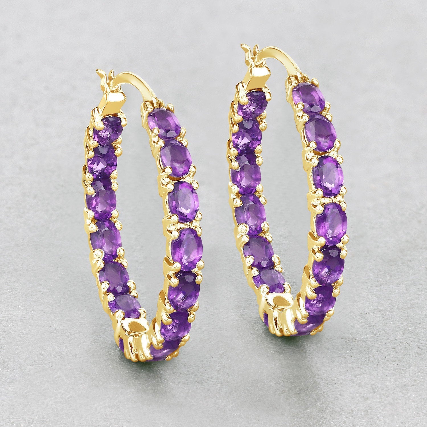 4.80 Carat Genuine Amethyst .925 Sterling Silver Earrings  DestGlow