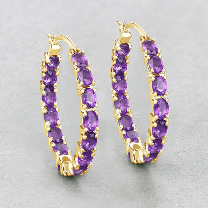 4.80 Carat Genuine Amethyst .925 Sterling Silver Earrings  DestGlow
