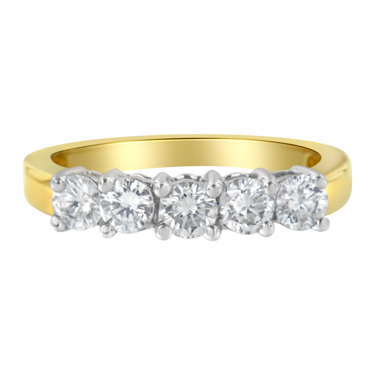 14KT Two Toned Gold 5 Stone Diamond Ring (1 cttw, H-I Color, SI1-SI2 Clarity) by Bids.com