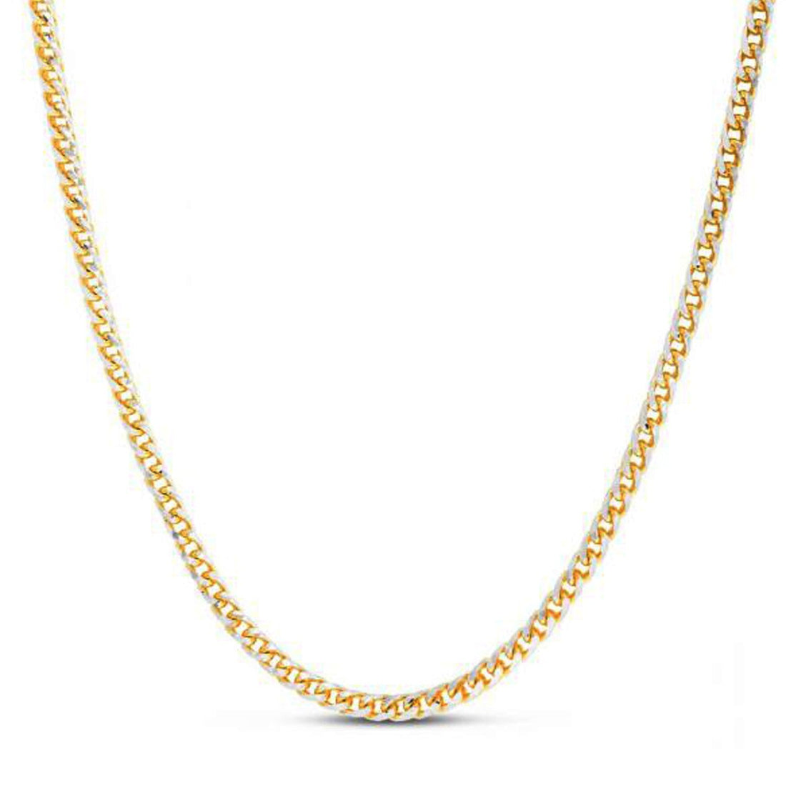 14k Yellow Gold Round Pave Franco Chain (4.00 mm) by Bids.com