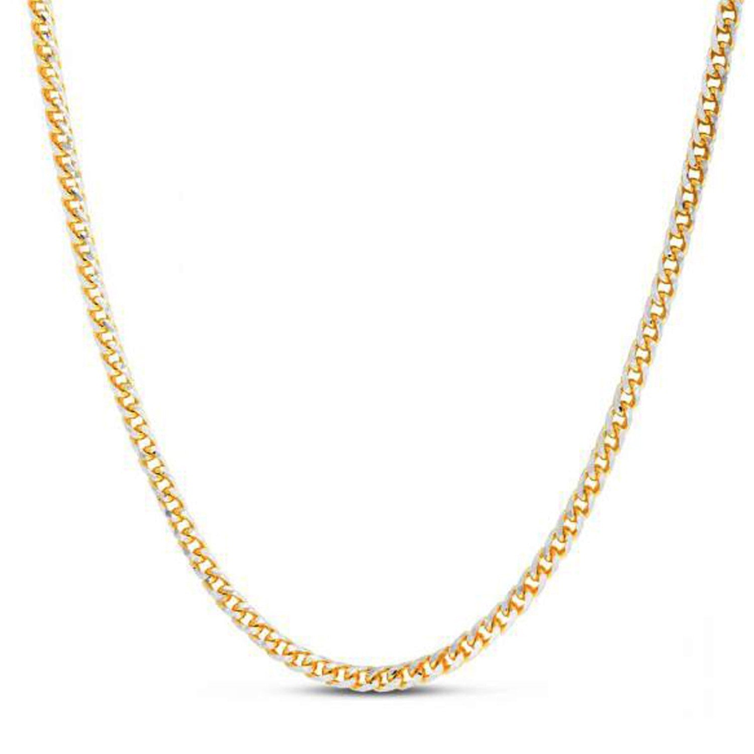 14k Yellow Gold Round Pave Franco Chain (4.00 mm) by Bids.com